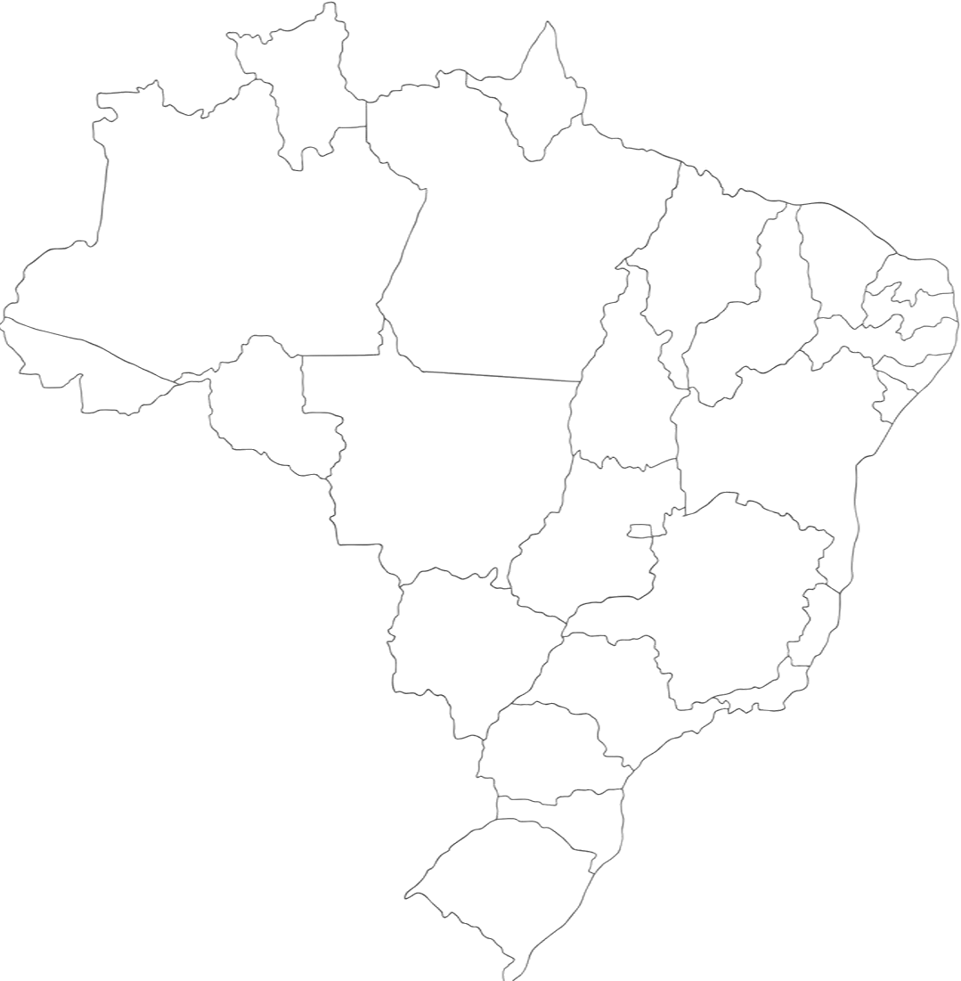 Mapa do Brasil com pontos de cobertura